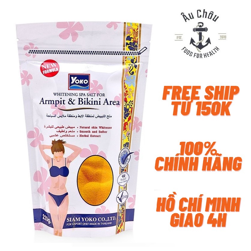 Muối tắm Yoko spa milk salt tẩy tế bào chết ngừa thâm dưỡng trắng vùng nách và bikini Thái Lan 220gr review
