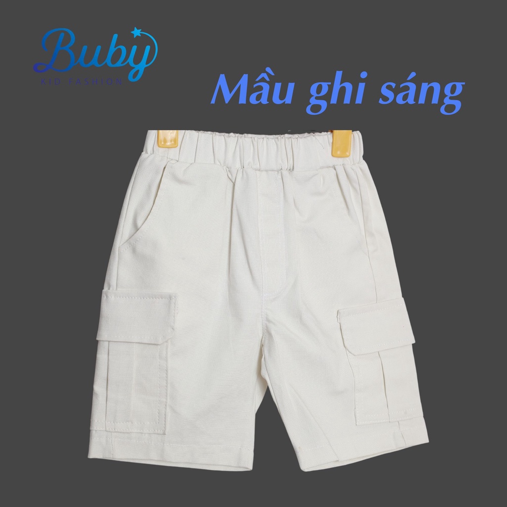 Quần short túi hộp bé trai BUBY. Quần Kaki sooc lửng mặc mùa hè thoáng mát cho bé đi học đi chơi từ 1 2 3 4 5 6 7 8 tuổi