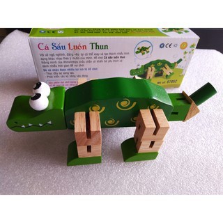 Cá sấu luồn thun - Đồ chơi gỗ Winwintoys