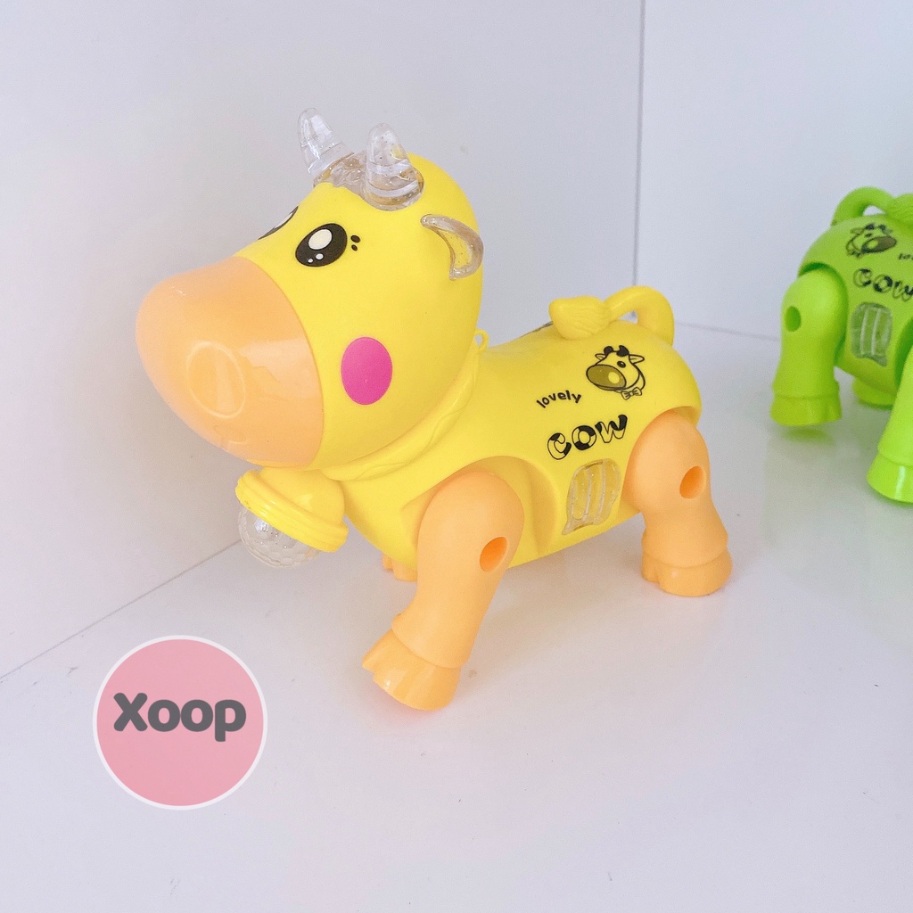 ĐỒ CHƠI CON BÒ CHẠY PIN BIẾT ĐI CÓ PHÁT NHẠC CHO BÉ SHOP HOME GIAY