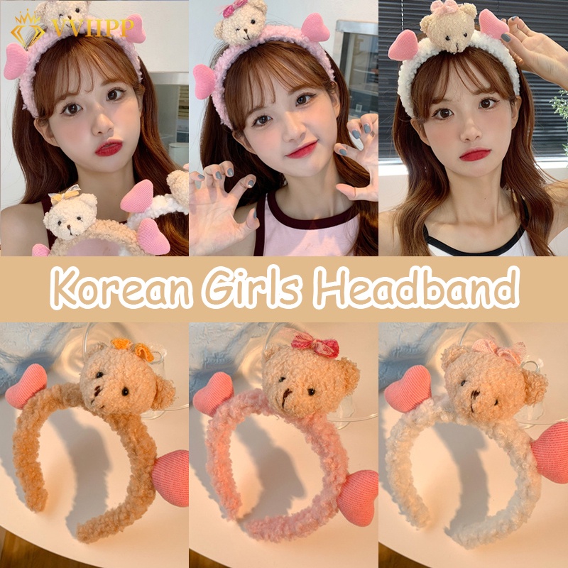 Băng đô mặt hình gấu nhồi bông thời trang Hàn Quốc cho nữ