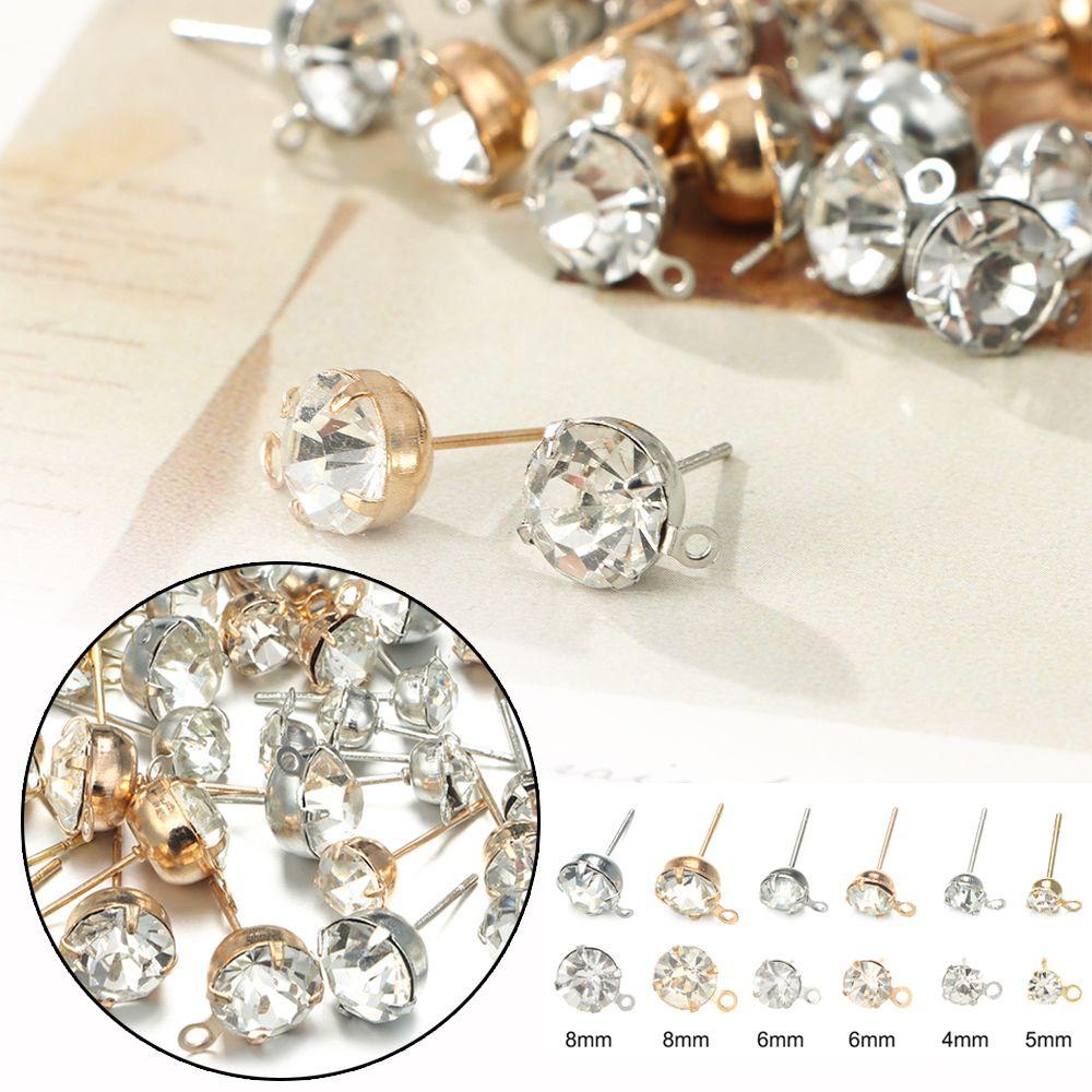 Set 50 Nút Tròn 4 / 6 / 8mm Làm Trang Sức Thủ Công