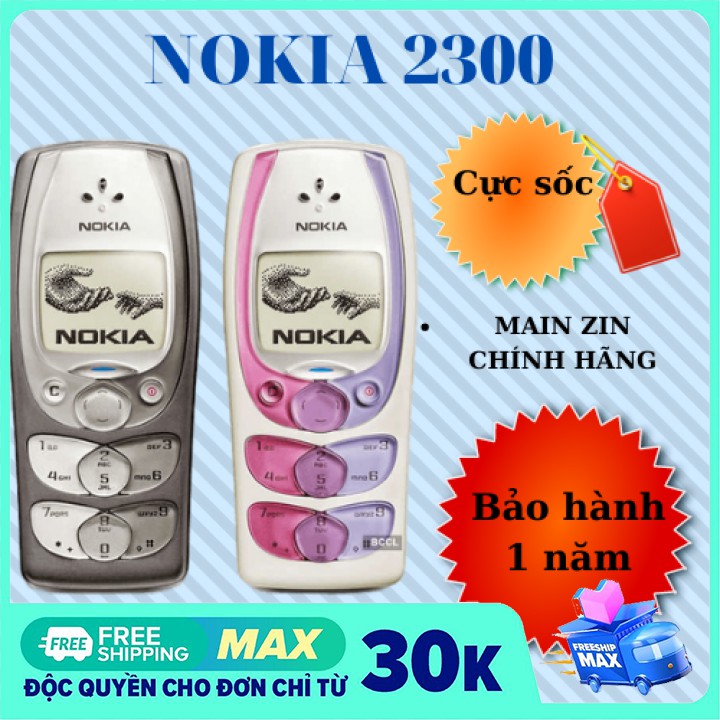 [Siêu rẻ] Điện thoại nokia chính hãng 2300 giá rẻ kèm pin sạc-Bảo hành 12 tháng