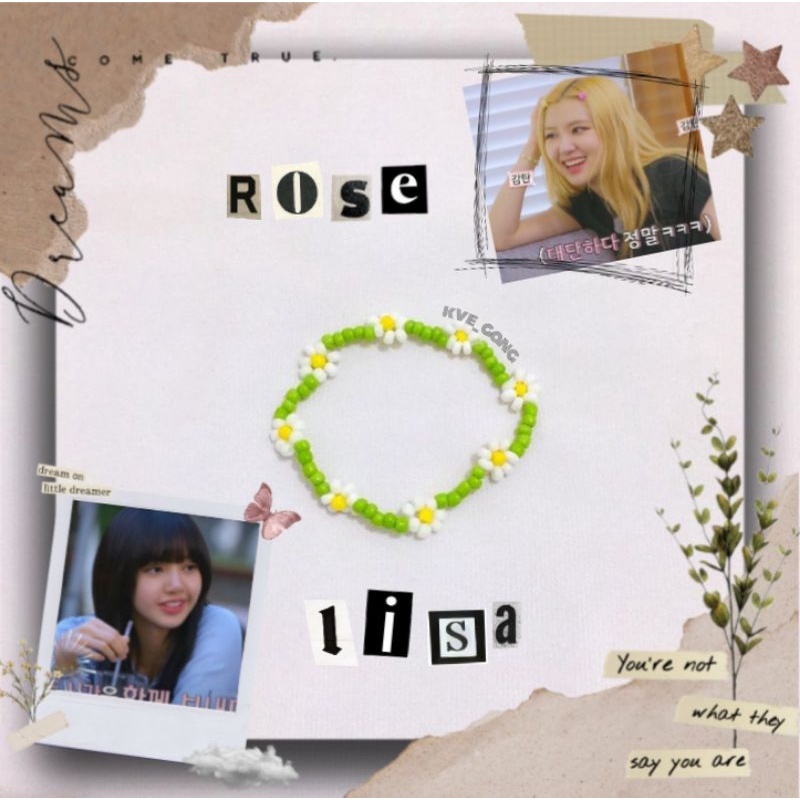 Vòng tay hạt cườm handmade cheap moment Rose/Lisa BlackPink