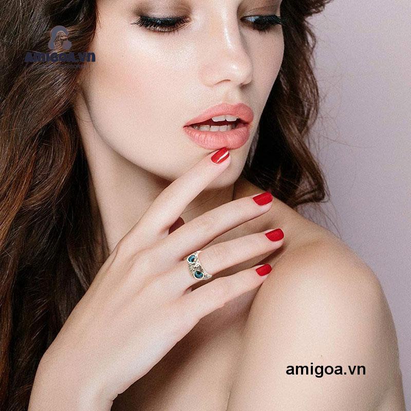 ✨✨Nhẫn Khắc Hình Chim Cú Phong Cách hip hop Cổ Điển Cho Nam Nữ