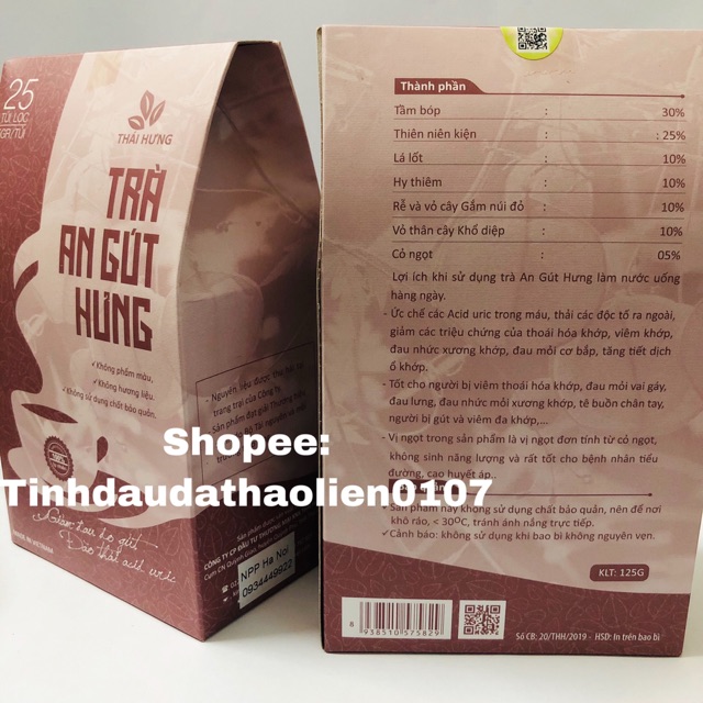 Trà an gút hưng giảm cơn đau do gút Thái Hưng, trà thảo dược thiên nhiên cho người bị gout | BigBuy360 - bigbuy360.vn