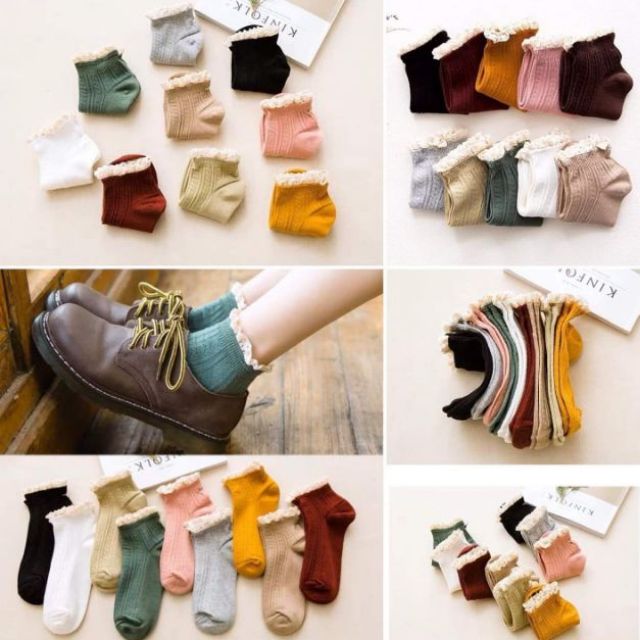 [MUST HAVE] - Vớ bèo ren cổ chân - tất Ulzzang nữ.