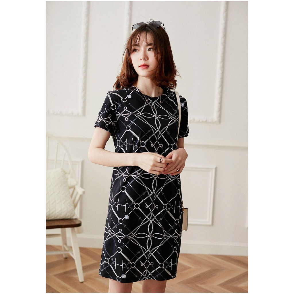 HÀNG QC - ĐẦM SUÔNG LỤA IN HỌA TIẾT CÁCH ĐIỆU - MH365