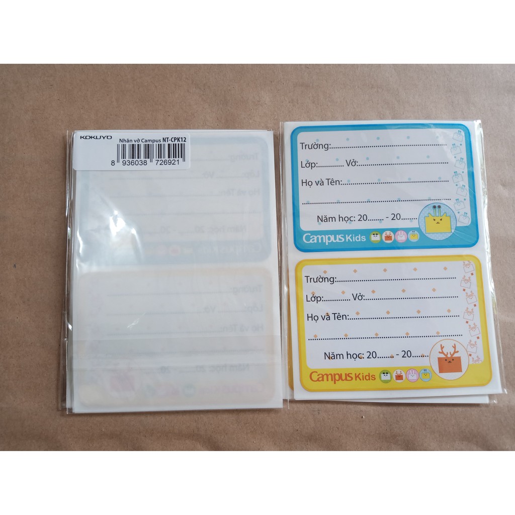 Nhãn vở Campus Kids 12c/túi