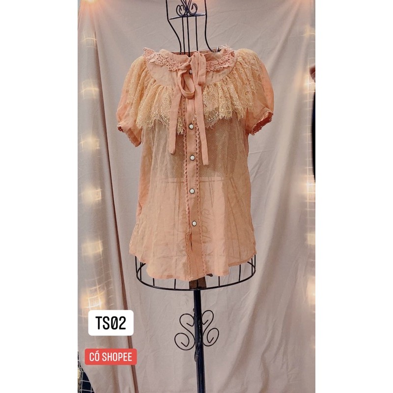 Áo somi cam lạ kiểu tiểu thư size S.TS02