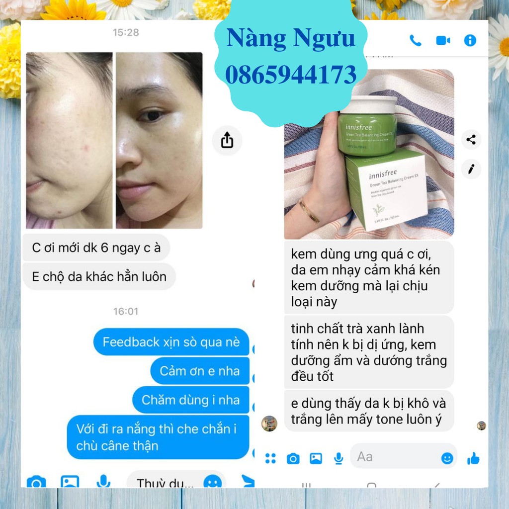 Kem Dưỡng Ẩm, Kem Dưỡng Trắng Da Innisfree Green Tea, Chống Lão Hóa và Ngăn Mụn, Hàng Chính Hãng Hàn Quốc | BigBuy360 - bigbuy360.vn