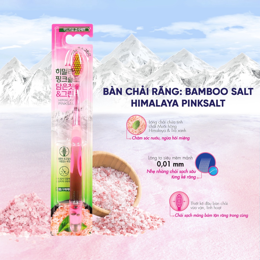 Bàn Chải Đánh Răng Bamboo Salt Tinh Chất Muối Hồng Himalaya Và Trà Xanh 1 Cây