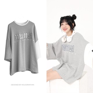 Áo thun tay ngắn ELEVEN TEE (xám) - HOLOGRAM