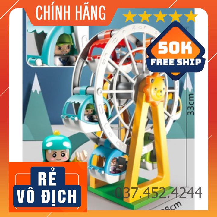 Đồ chơi giáo dụcFreeshiplắp ghép lego duplo cho bé trai, bé gái từ 3 đến 7 tuổi, bộ xếp hình 100 chi tiết hãng Feelo