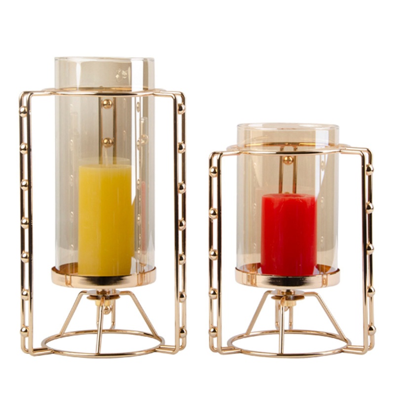 Chân Nến Thủy Tinh Để Bàn Trang Trí Nội Thất Kính