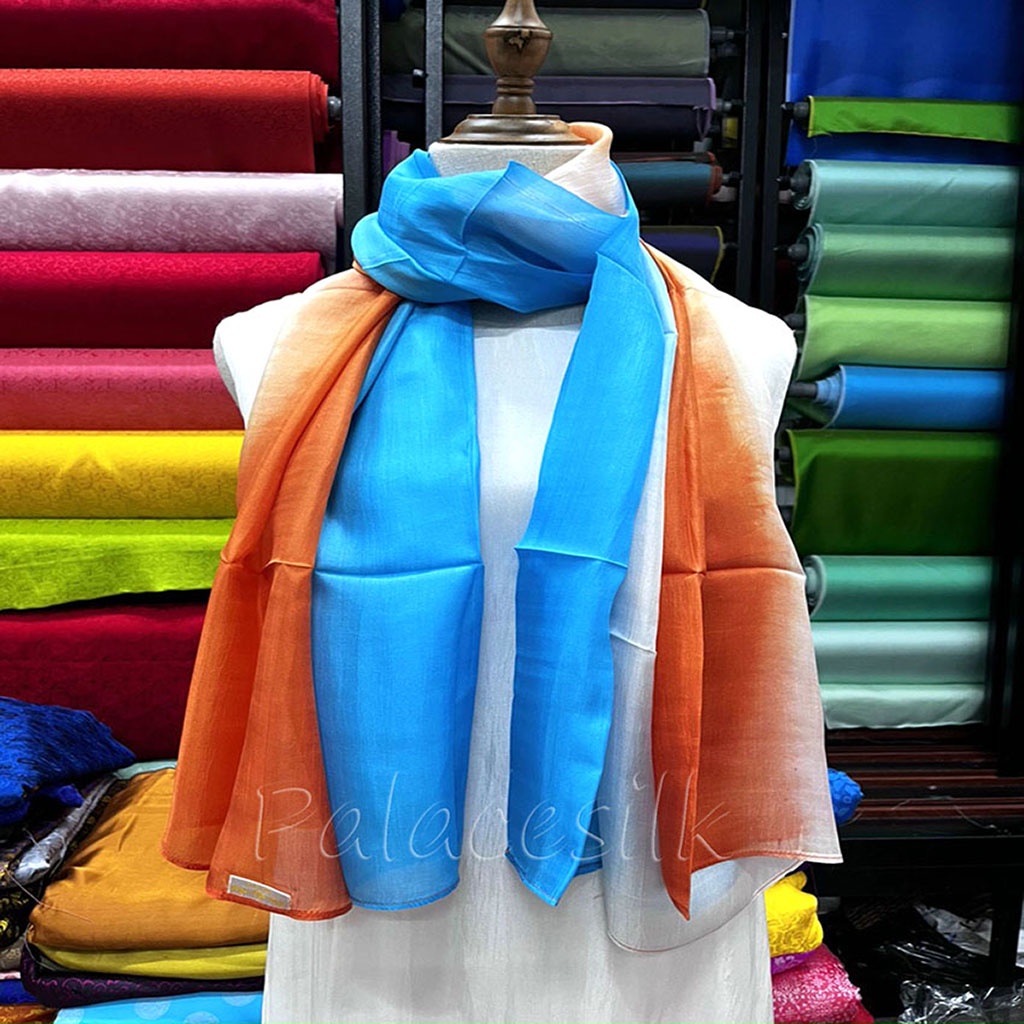 Khăn lụa tơ tằm tam sắc 100% Silk, siêu mềm mượt, giữ nhiệt tốt