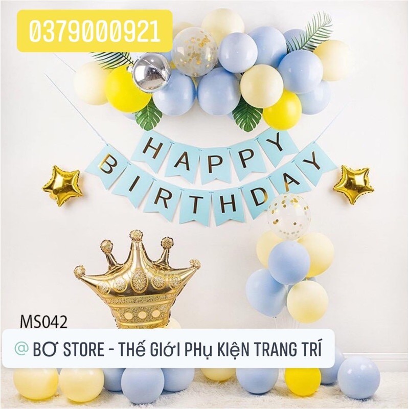 SÉT BÓNG TRANG TRÍ SINH NHẬT TONE MÀU PASTEL