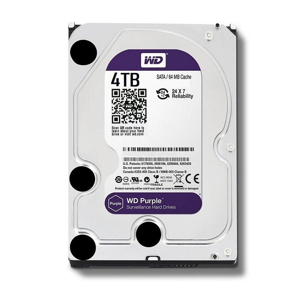 HDD 𝓕𝓡𝓔𝓔𝓢𝓗𝓘𝓟 Ổ CỨNG HDD PC WesternDigital 4TB Purple (Chuyên Camera) - BH 24 THÁNG SPTECH COMPUTER