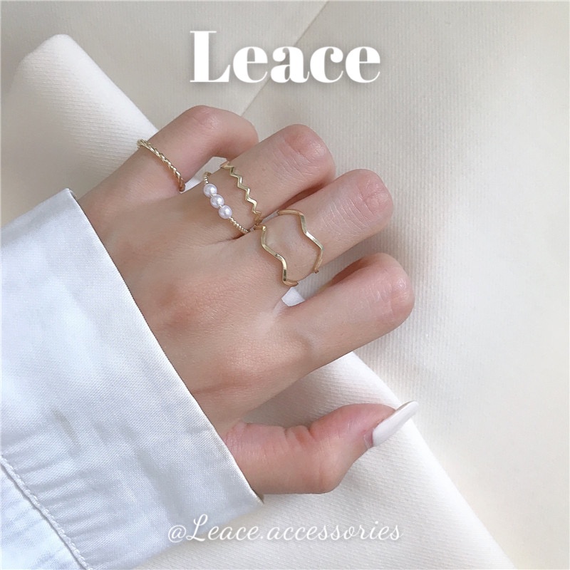 Set nhẫn, bộ nhẫn thời trang phong cách Hàn Quốc R001 Leace.accessories