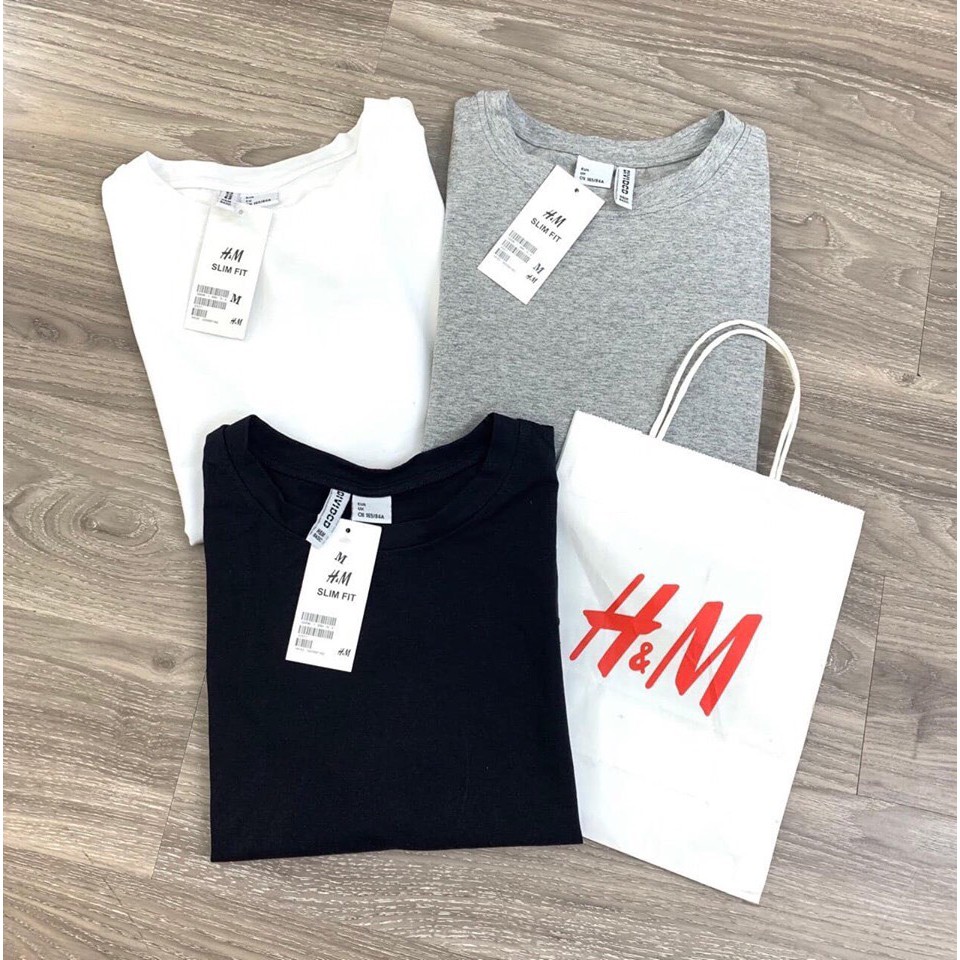 Áo thun Nam Chính Hãng H&M COTTON SIÊU MÁT