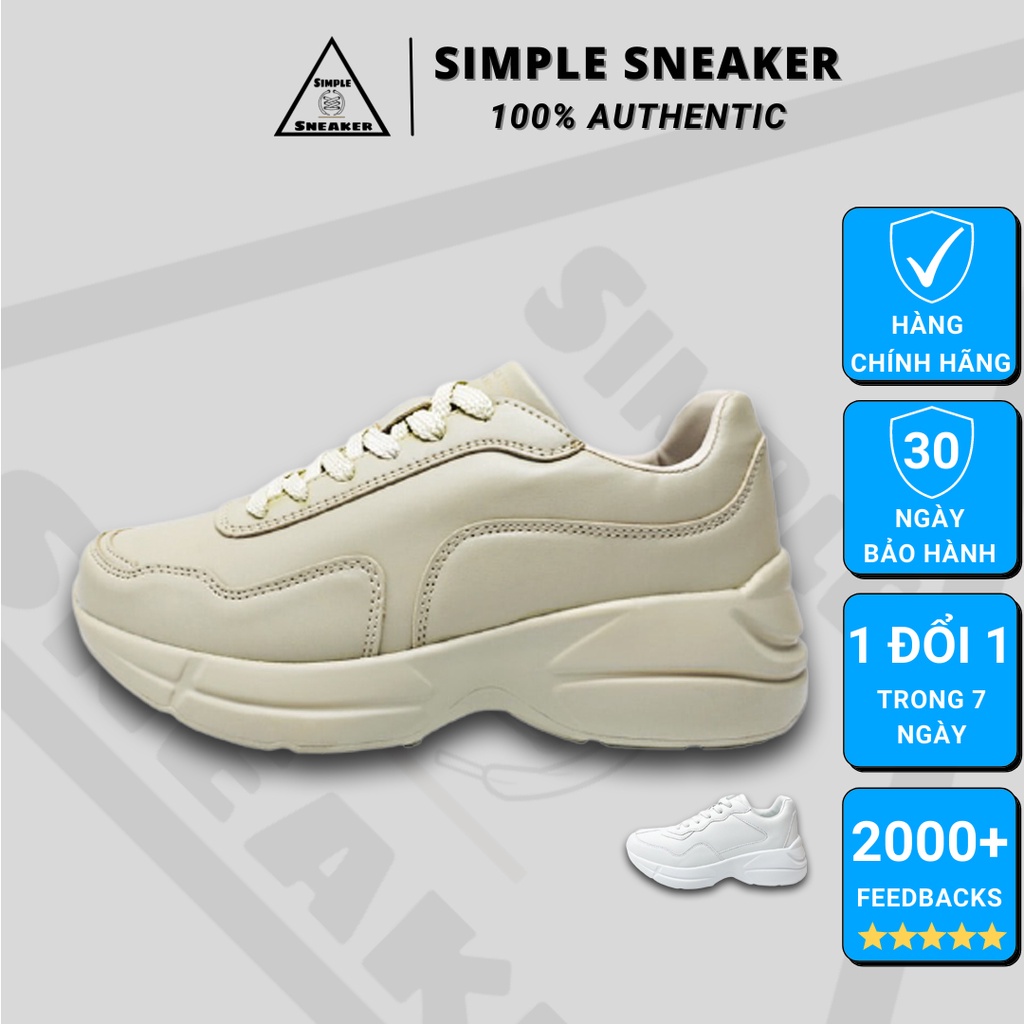 Giày Domba Sneaker Hàn Quốc FREESHIPDomba Moonlake Beige Chính Hãng - Giày Thể Thao Domba Đế Cao 6cm - Simple Sneaker