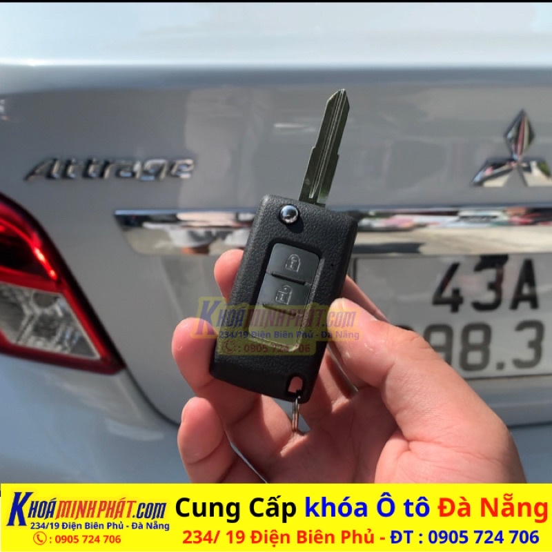 Vỏ chìa khóa xe Mitsubishi Attrage, Xpander, Triton, Mirage, Pajero sport V55