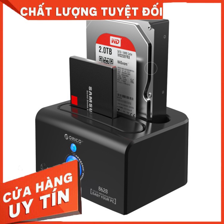 Đầu Đọc Ổ Cứng 6228US3-BK/ 8628US3-C/ 6218US3 / 618US3 ORICO 3.0 Dock Đế Cắm - Box 2 loại HDD-SSD-3.5-2.5inch