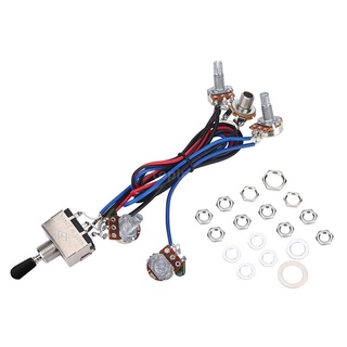 Bộ dây điện nối dây đàn guitar 2t2v 500k 3 chiều có công tắc jack cắm cho đàn guitar điện