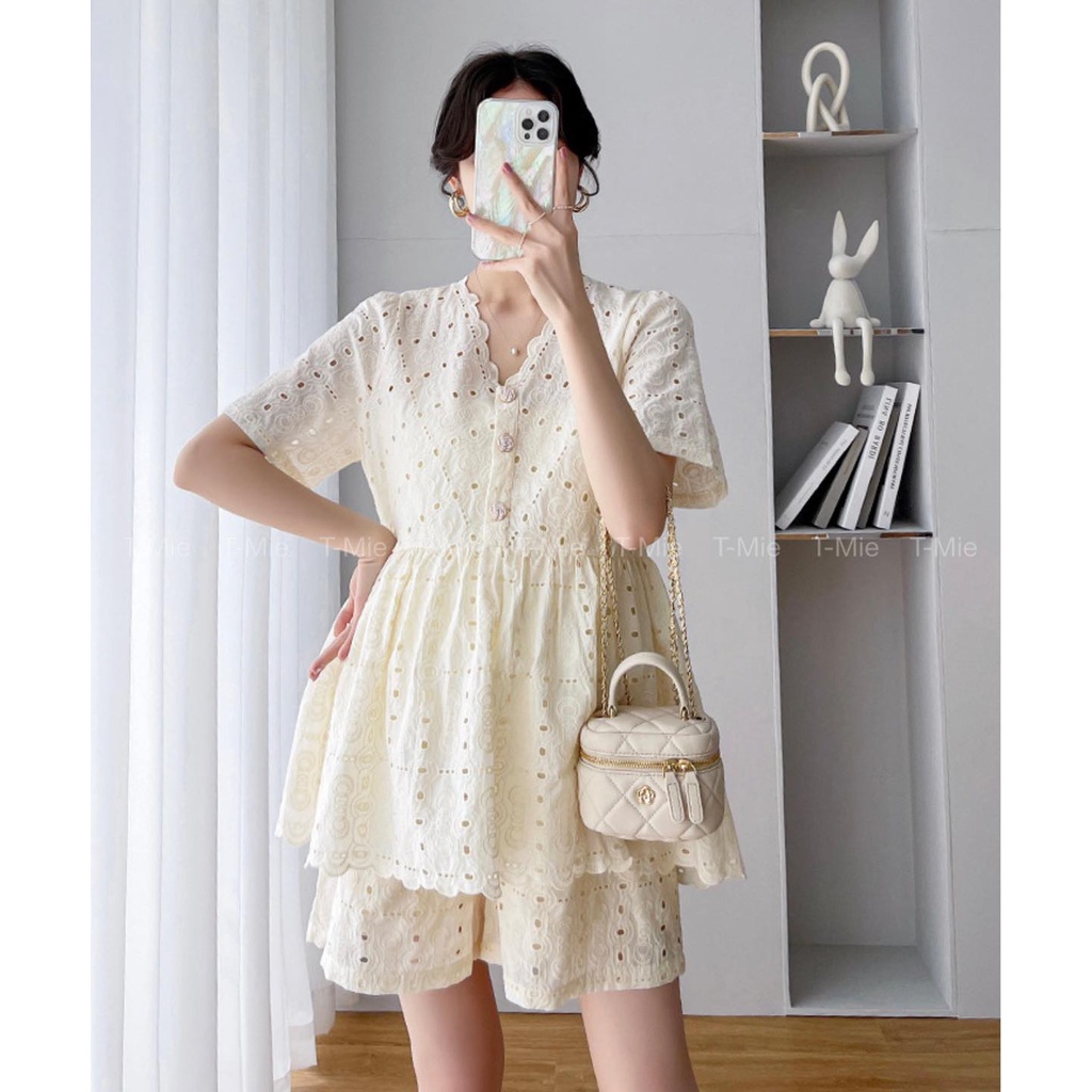 T-Mie | Set Áo Và Quần Ren Cách Điệu Siêu Sang Chảnh Công Sở Đi Tiệc Đẹp