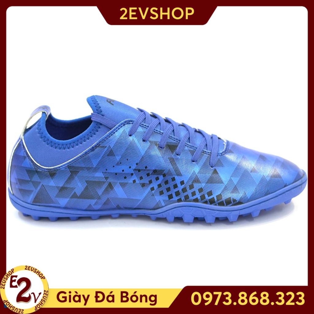 Giày đá bóng thể thao nam Fovi Debut Xanh Dương, giày đá banh cỏ nhân tạo đế mềm - 2EVSHOP