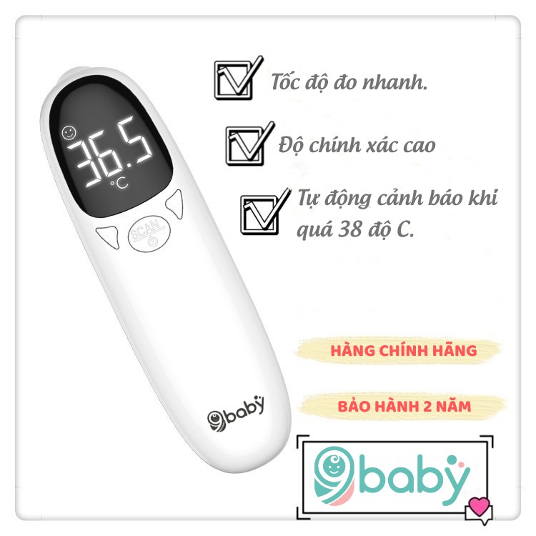 FREE SHIP !!! Nhiệt kế điện tử hồng ngoại đa năng 9BABY chính hãng bảo hành 2 năm