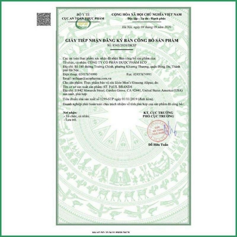 Viên Uống Tăng Cường Sinh Lực Phái Mạnh Sâm  Alipas New Ecogreen 30 Viên [CHÍNH HÃNG VỚI TEM CÀO CHÍNH HÃNG