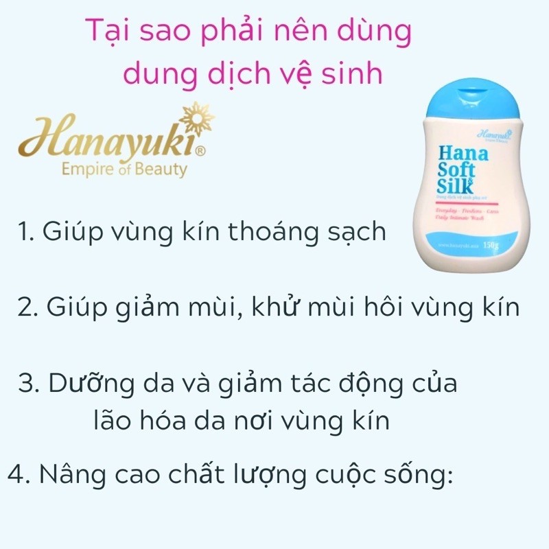 dung dịch hana soft &amp; silk sạch thơm hồng