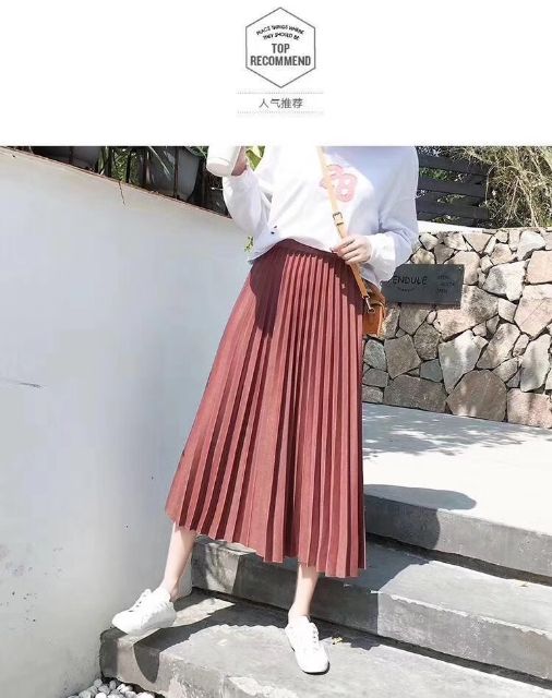 Chân váy dập li ánh nhũ hàng QC