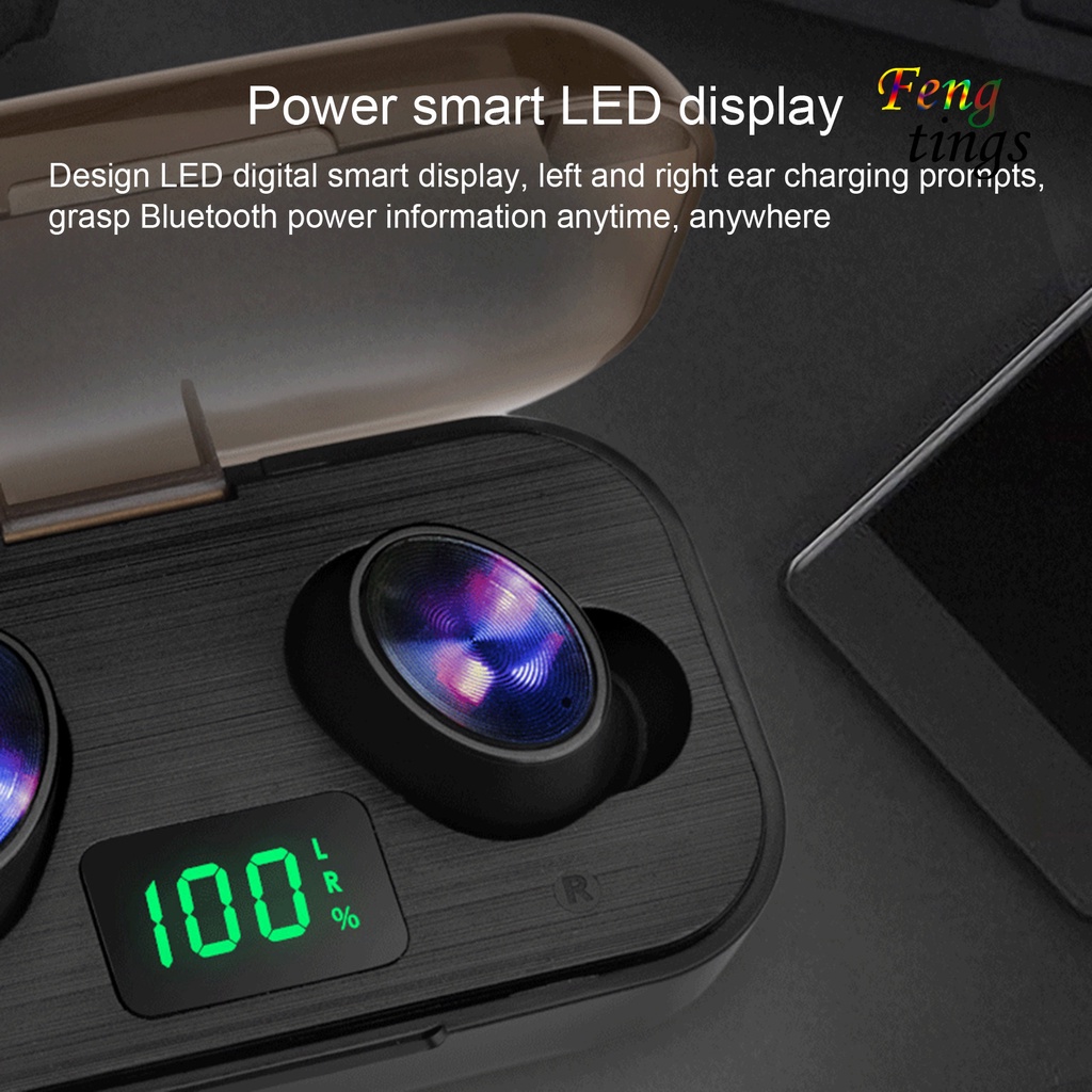 Tai nghe Bluetooth F6 TWS 5.0 bản QUỐC TẾ không dây cảm ứng chống nước IPX5, chống ồn tích hợp sạc dự phòng 2500mAh