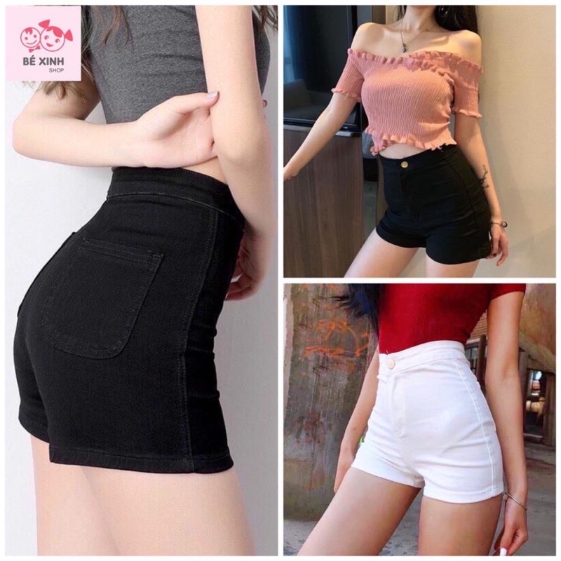 (Full size 35-90kg) Quần Short Bò Cạp cao - HÀNG CHÍNH HÃNG - Cạp cao /FULL SIZE/ Ảnh thật + video
