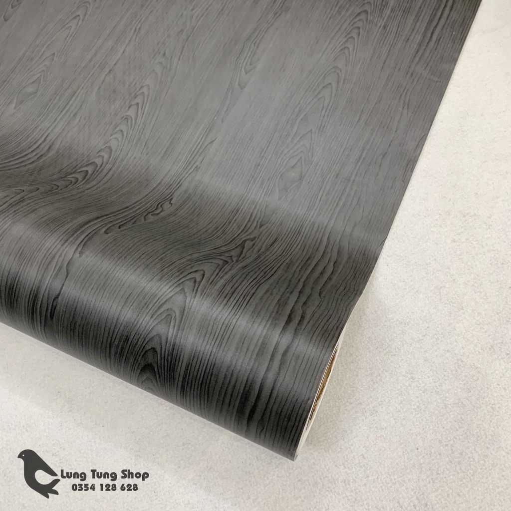 Decal gỗ màu đen - Giấy dán tường bàn tủ có sẵn keo