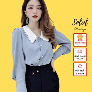 Áo sơ mi công sở ❗FREESHIP❗ sơ mi nữ, cổ cách điệu nữ tính kèm ảnh thật Soleil Boutique