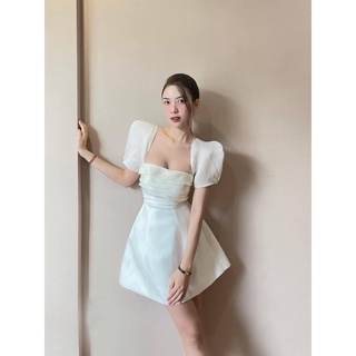 Đầm tay bồng phom chữ a click kc1448
