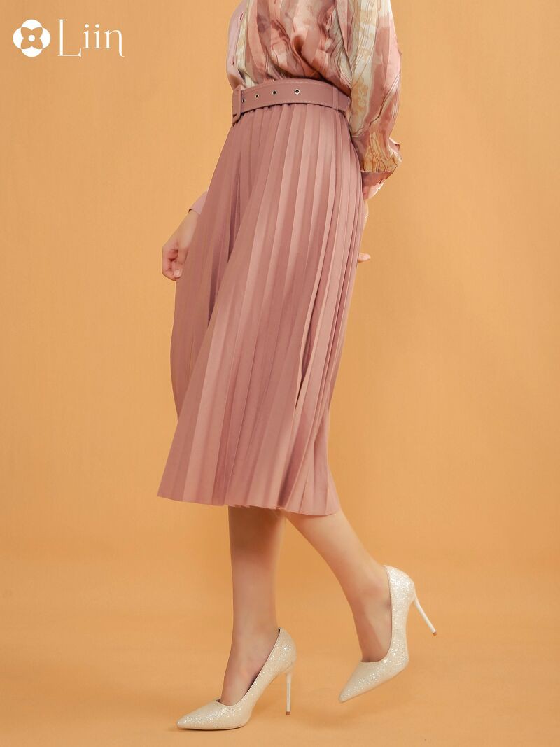 Chân váy xếp li kèm đai Linbi đủ màu, đủ size, thiết kế dáng dài, dễ phối đồ Liin clothing J4151 | BigBuy360 - bigbuy360.vn