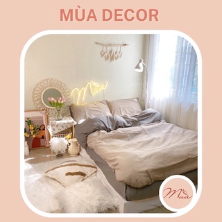 (ALBUM) Bộ chăn ga và vỏ gối cotton tc basic Mùa Decor- Màu Beige phối Ghi Xám và các màu khác