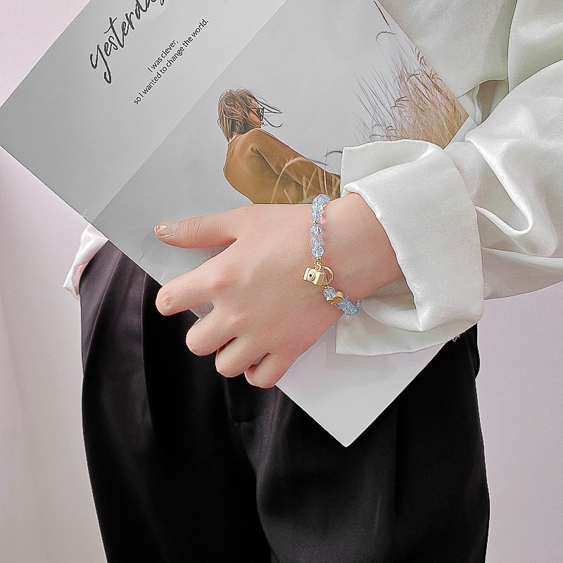 Vòng Tay Hình Máy Ảnh Đính Đá Pha Lê Đơn Giản Phong Cách Hàn Quốc | BigBuy360 - bigbuy360.vn