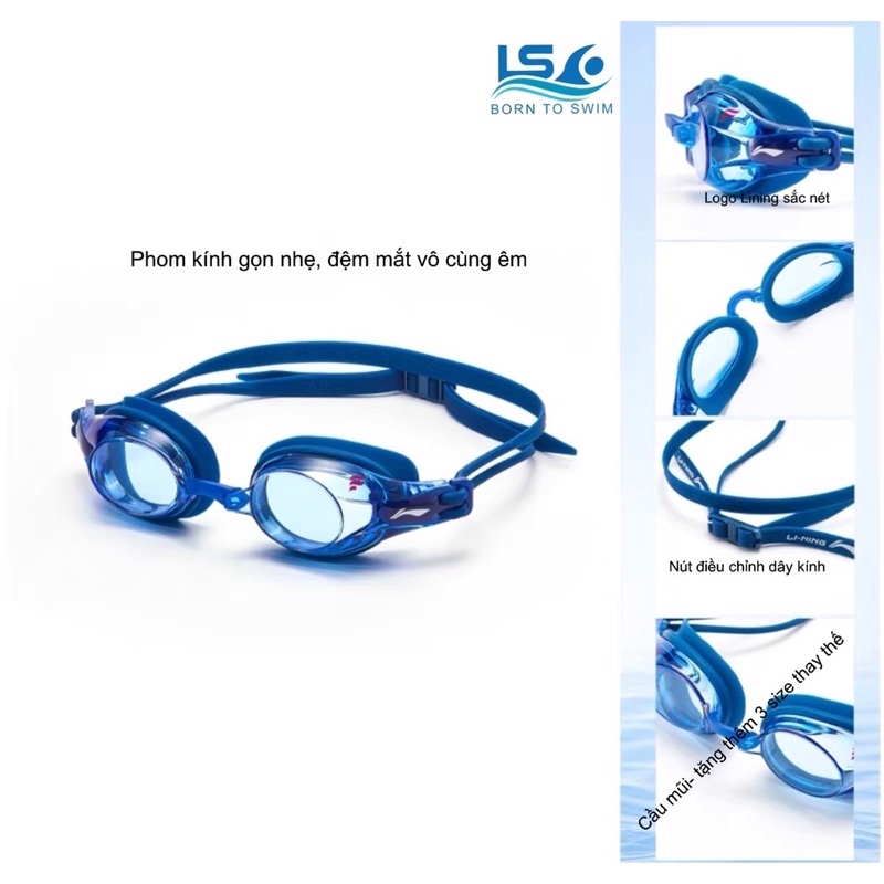 Kính bơi Lining chính hãng LSSJ115 nam nữ
