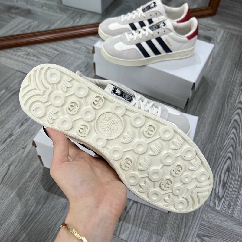 Giày thể thao nam nữ CT adidas Gucci 3 vạch đen gót đỏ xám kem cao cấp full hộp
