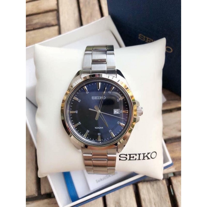 Đồng hồ nam Seiko SUR207P1 Chính hãng Nhật Bản - Dây Thép Không Rỉ - mặt kinh chống chầy , chống nước , BH 24 tháng