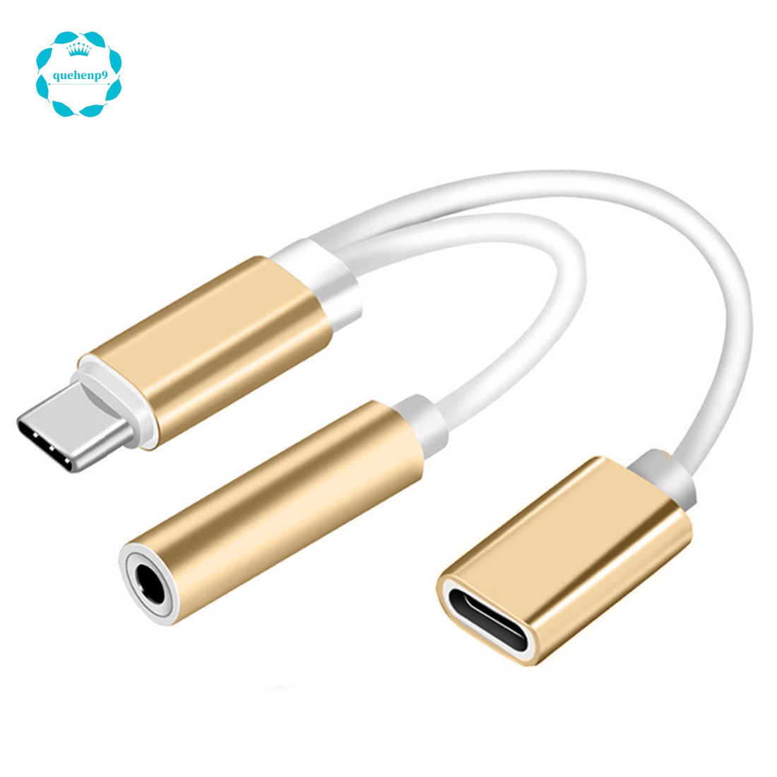 Gold USB TYPE-C to 3.5 audio cable TYPE-C headset cable TYPE-C phone charging adapter