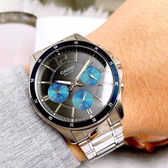 Đồng hồ nam Casio MTP dây kim loại chính hãng Anh Khuê MTP-1374D-2AVDF