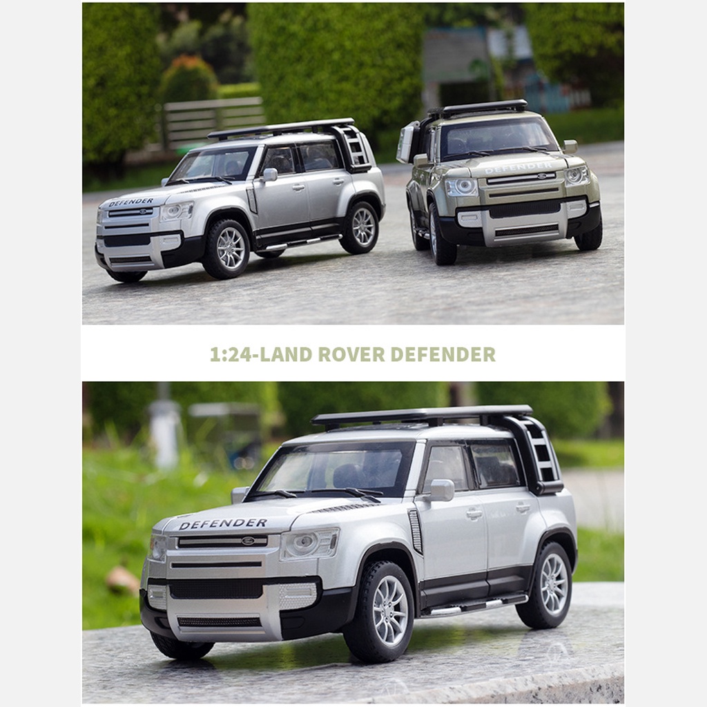 Mô hình xe Land Rover Defender tỷ lệ 1:24 thân xe hợp kim chắc chắn có đèn âm thanh