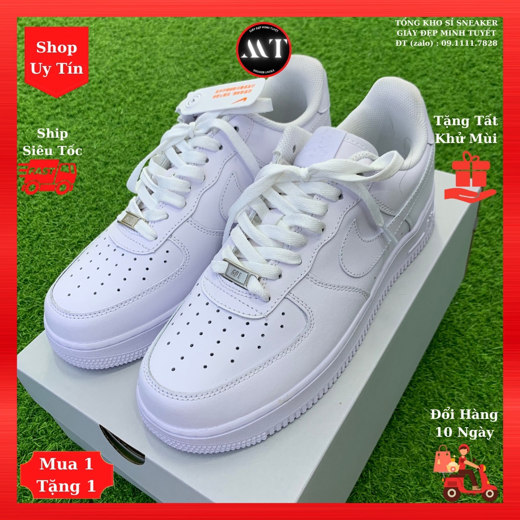 Giày quốc dân Trắng Full AF sneaker thời trang nam nữ đẹp cao cấp, giày thể thao da mềm hot trend được yêu thích nhất