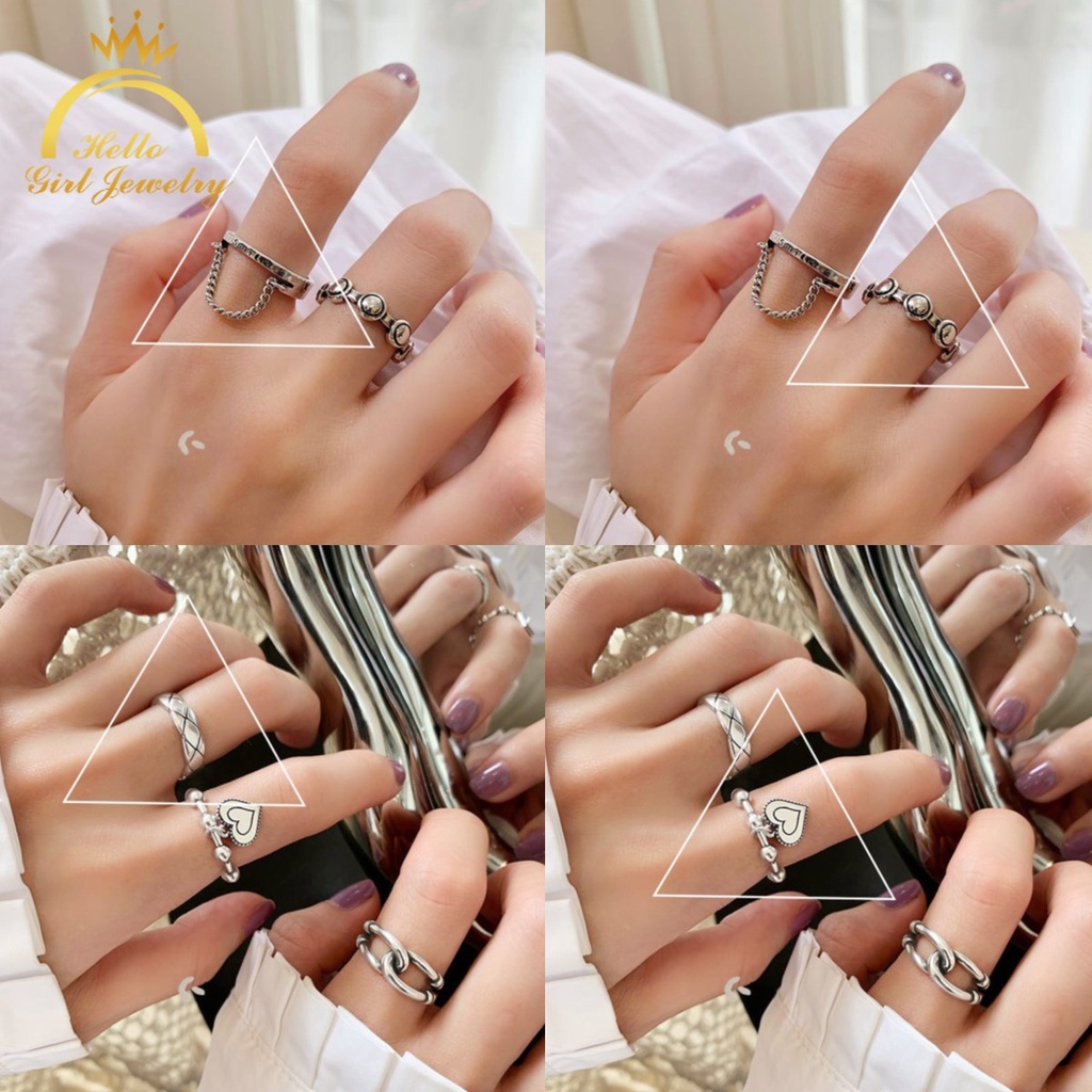 Ins Nhẫn Đeo Tay Thắt Nút Họa Tiết Chữ Hello Phong Cách Hip hop Thời Trang Có Thể Điều Chỉnh Cho Nữ